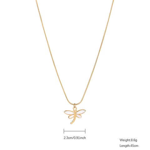 Casual Cute Simple Style Animal Whale Stainless Steel Plating Inlay Shell Gold Plated Pendant Necklace