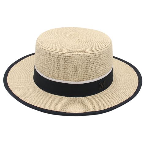 Mujeres Pastoral Estilo Simple Bloque De Color Correas Aleros Anchos Sombrero De Copa