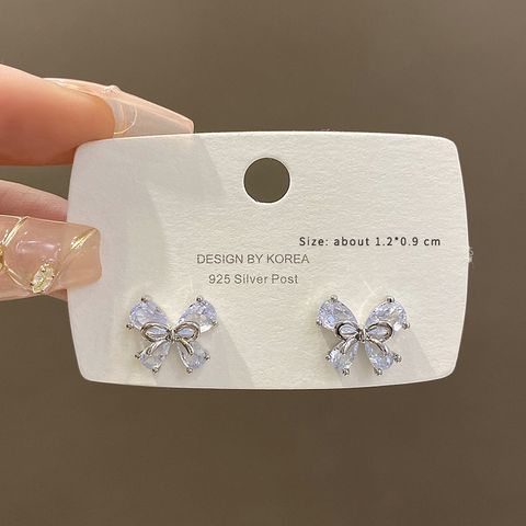 1 Pair Glam Simple Style Butterfly Plating Inlay Imitation Pearl Alloy Artificial Rhinestones Zircon 14k Gold Plated Drop Earrings
