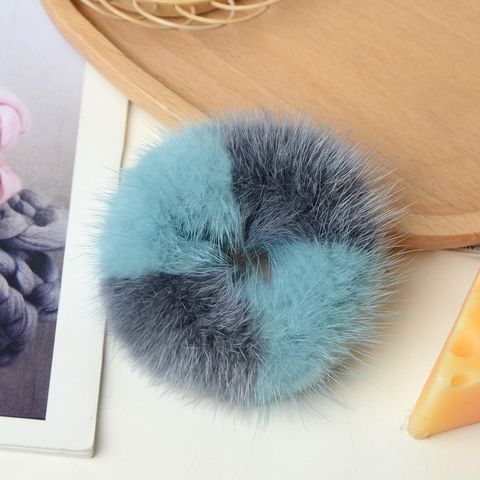 Simple Style Solid Color Plush Hair Tie