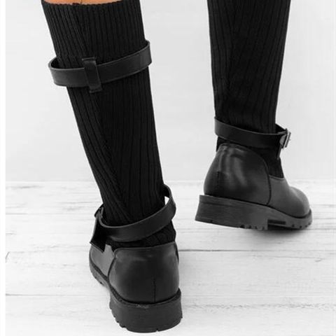 Women's Streetwear Solid Color Round Toe Classic Boots