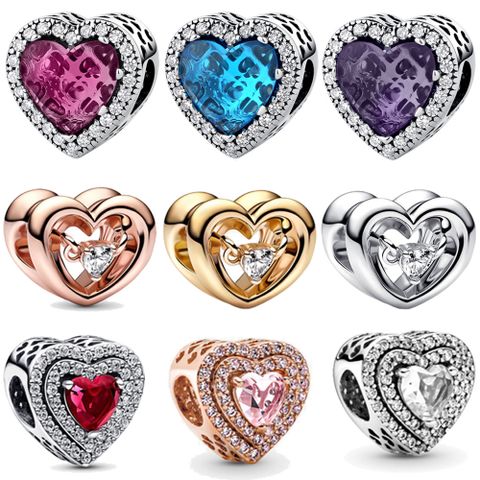 Cute Sweet Heart Shape Copper Plating Silver Plated Jewelry Accessories