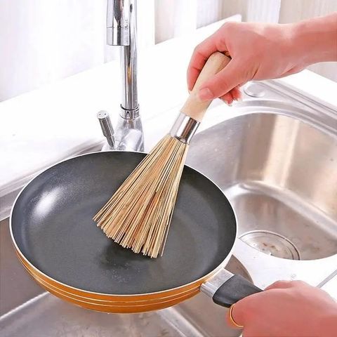 Pastoral Solid Color Wood Cleaning Brush 1 Piece