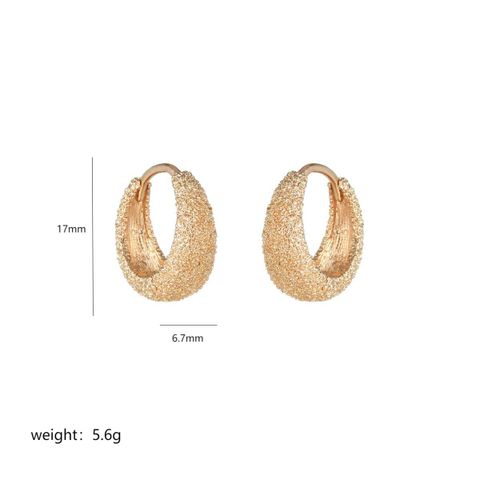 1 Pair Sweet Circle Plating Copper 18k Gold Plated Hoop Earrings