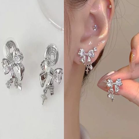 Fashion Geometric Alloy Plating Artificial Gemstones Women's Ear Clips 1 Pair