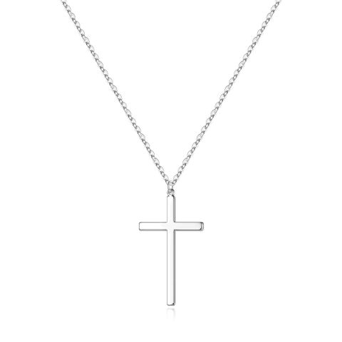Simple Style Commute Cross Sterling Silver Plating 14k Gold Plated Rose Gold Plated Silver Plated Pendant Necklace
