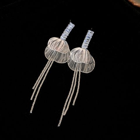 1 Pair Elegant Sweet Wings Copper Drop Earrings