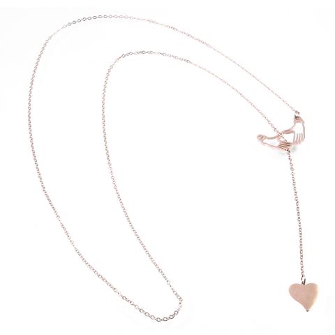 304 Stainless Steel 18K Gold Plated Simple Style Commute Plating Heart Shape Pendant Necklace
