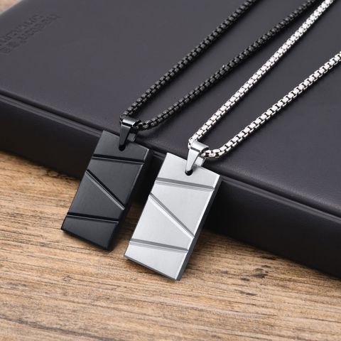 Simple Style Streetwear Geometric Solid Color 304 Stainless Steel Plating Men's