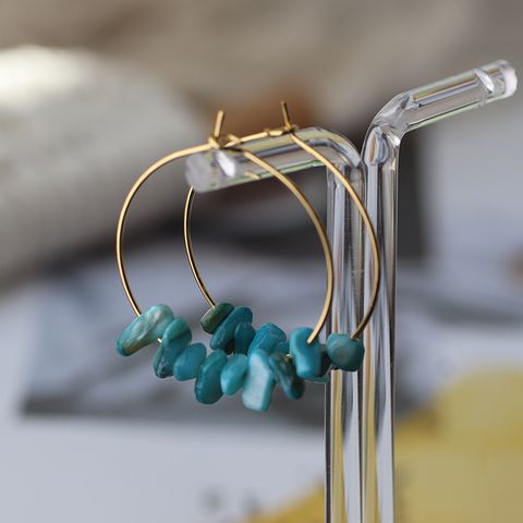 1 Pair Ig Style Simple Style Color Block Plating Copper 18k Gold Plated Hoop Earrings