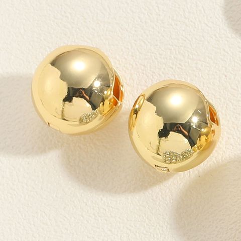 1 Pair Cute Sweet U Shape Plating Inlay Metal Copper Zircon 14k Gold Plated White Gold Plated Ear Studs