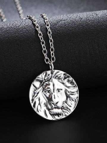 Simple Style Lion Alloy Plating Silver Plated Unisex Pendant Necklace