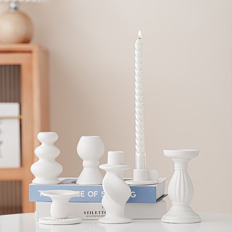 Retro Simple Style Geometric Ceramics Candlestick