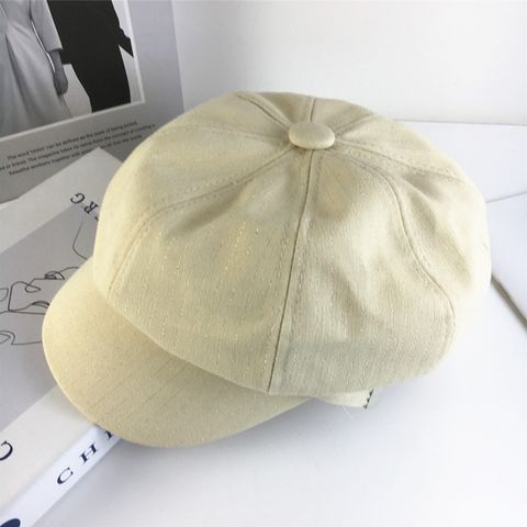 Women's Lady Stripe Curved Eaves Beret Hat