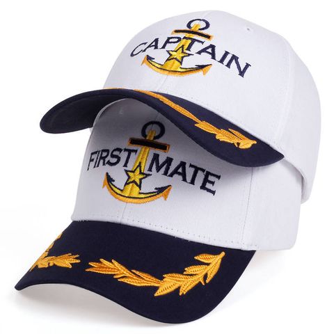 Unisex Casual Letter Anchor Grain Embroidery Curved Eaves Baseball Cap