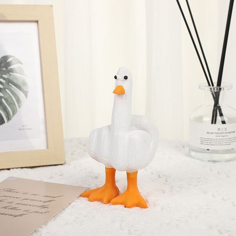 Cartoon Style Cute Duck Synthetic Resin Ornaments Artificial Decorations