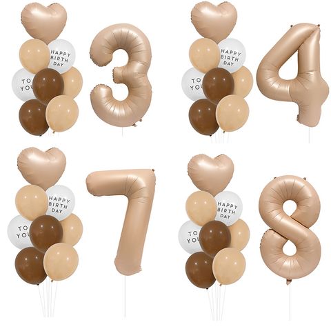 Birthday Simple Style Letter Number Aluminum Film Indoor Outdoor Party Balloons