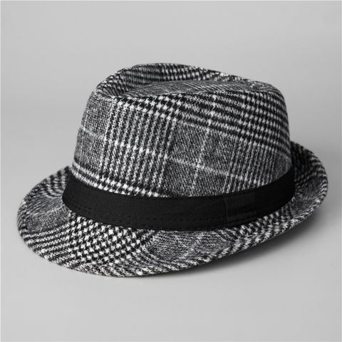 Men's Basic Simple Style Solid Color Big Eaves Fedora Hat