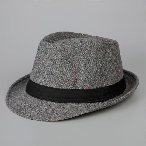 Men's Basic Simple Style Solid Color Big Eaves Fedora Hat