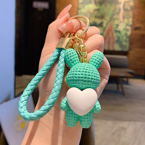 Cartoon Style Animal Heart Shape Resin Unisex Bag Pendant Keychain