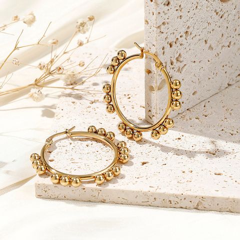1 Pair Vintage Style Cool Style Solid Color Plating Copper 18k Gold Plated Hoop Earrings