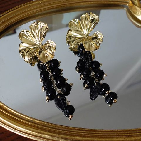 1 Pair Vintage Style Flower Alloy Drop Earrings