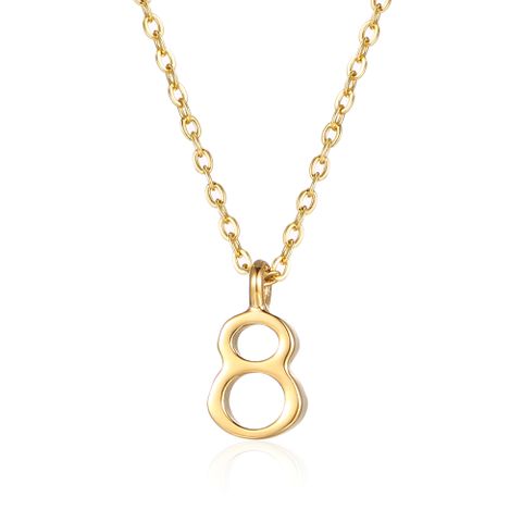 304 Stainless Steel 18K Gold Plated Elegant Simple Style Polishing Plating Infinity Pendant Necklace