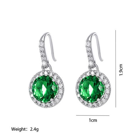 1 Pair Retro Xuping Geometric Inlay Alloy Zircon White Gold Plated Drop Earrings