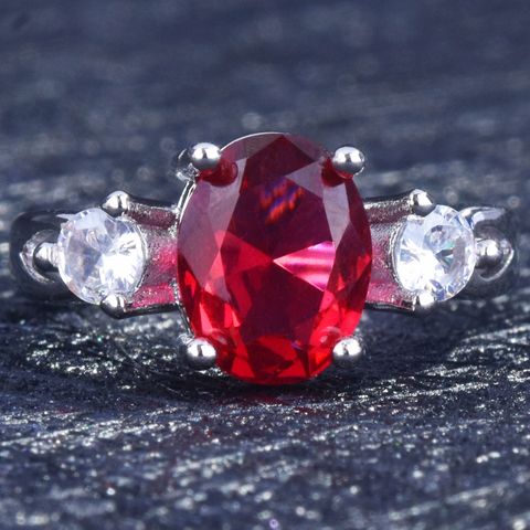 Wholesale Simulation Sapphire Pigeon Blood Red Open Ring