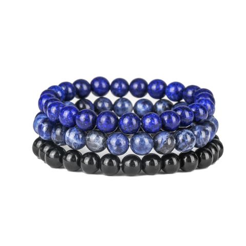 Simple Style Multicolor Stripe Howlite Tiger Eye Lapis Lazuli Beaded Bracelets