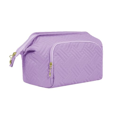 Basic Solid Color Nylon Square Makeup Bags