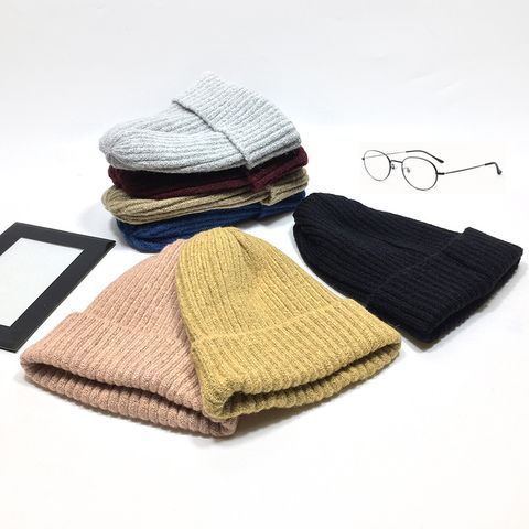 Unisex Basic Simple Style Solid Color Eaveless Wool Cap