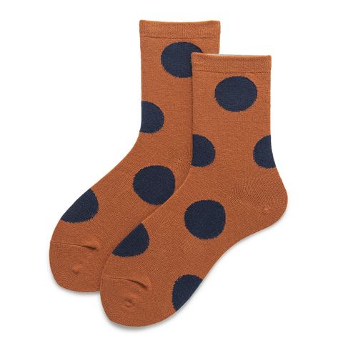 Women's Simple Style Round Dots Nylon Cotton Spandex Jacquard Crew Socks A Pair