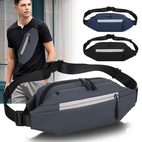 Men's Streetwear Solid Color Oxford Cloth Anti-theft Waist Bags