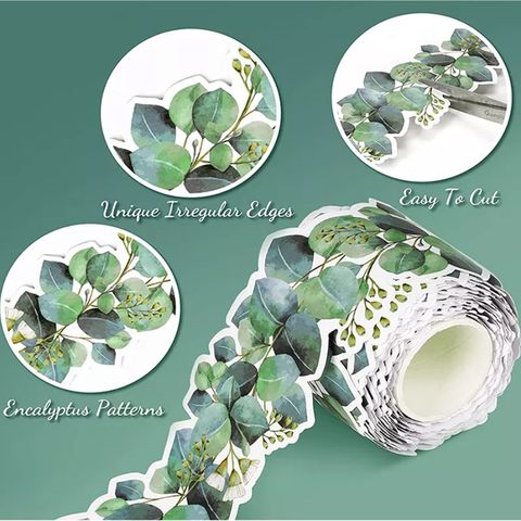 Leaves Daily Copper Plate Sticker Simple Style Self-adhesive Label