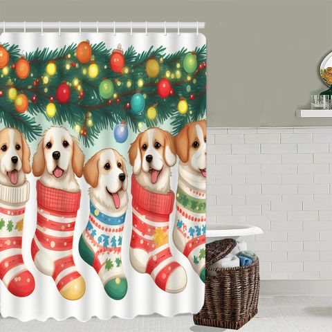 Casual Cartoon Chunya Spinning Shower Curtain