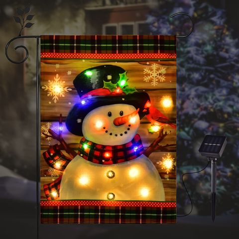 Christmas Cute Vintage Style Snowman Polyester Party Flag