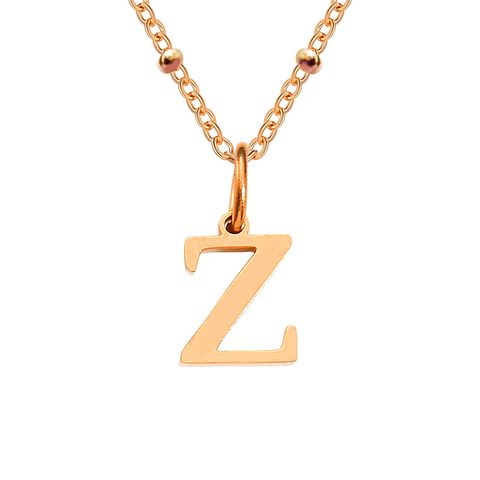 Stainless Steel Titanium Steel Simple Style Classic Style Plating Letter Pendant Necklace