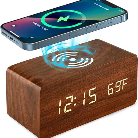 Casual Solid Color Wood Alarm Clock Artificial Decorations