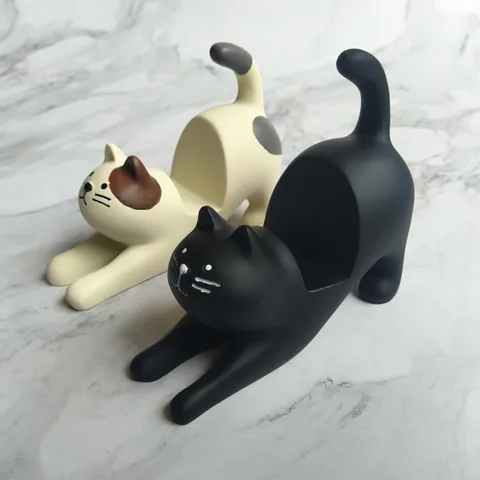 Estilo De Dibujos Animados Gato El Plastico Soporte Para Teléfono Móvil