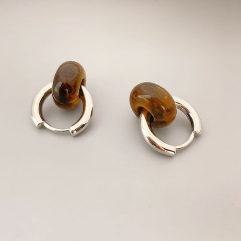 Retro Geometric Copper Earrings 1 Pair