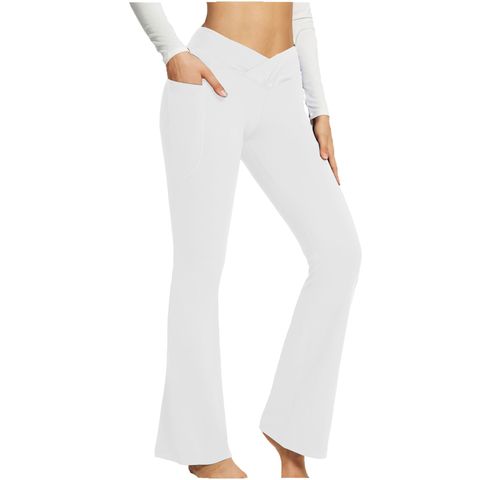 Women's Daily Fashion Solid Color Full Length Pocket Flared Pants