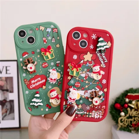 Lindo Retro Papá Noel Alce Tpu   Cajas Del Teléfono