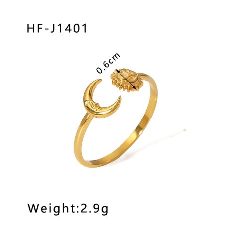 Stainless Steel 18K Gold Plated Modern Style Plating Geometric Open Rings