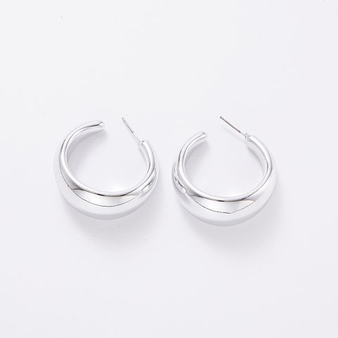 1 Pair Simple Style Geometric Solid Color Plating Arylic Gold Plated Silver Plated Ear Studs