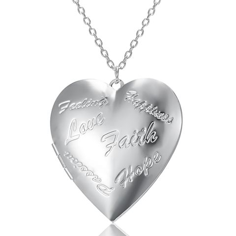 Vintage Style Heart Shape Alloy Plating Unisex Pendant Necklace