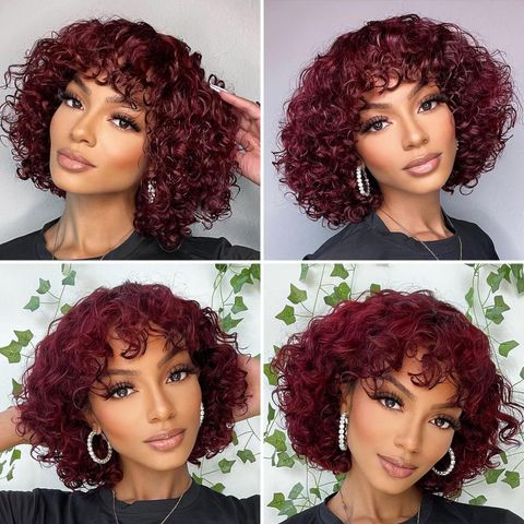 Women's Simple Style Street High Temperature Wire Long Curly Hair Wig Net