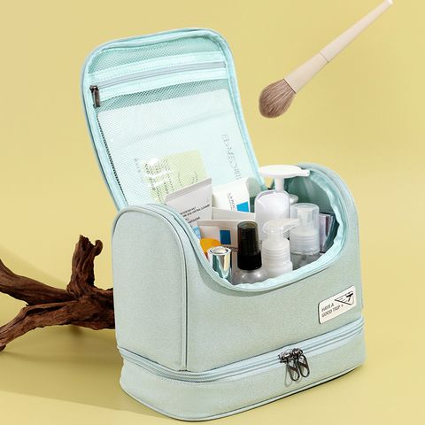 Basic Solid Color Polyester Square Makeup Bags
