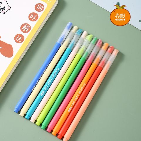 1 Set Solid Color Learning Plastic Cute Marker Pen