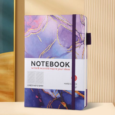 1 Piece Solid Color Learning Imitation Leather Wood-free Paper Novelty Notebook
